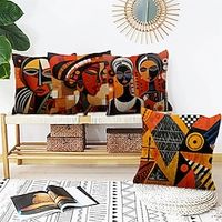 African Women Ethnic Decorative Toss Pillows Cover 1PC Soft Square Cushion Case Pillowcase for Bedroom Livingroom Sofa Couch Chair miniinthebox