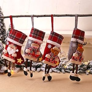 Christmas Stockings Sack Xmas Gift Candy Bag Decorations for Home 2024 Year Sock Tree Decor Lightinthebox