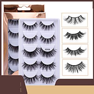 5 Pairs Mink False Eyelashes Set 5D Natural Thick Eyelashes Box Storage Handmade Soft Eyelashes Makeup Extension Tools Lightinthebox