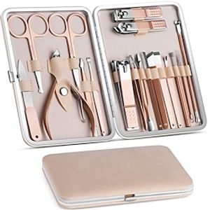 Manicure Set, Pedicure Kit, Nail Clippers, German High Carbon Stainless Steel Professional Grooming Kit, 18 In 1 Nail Tools with Rose Glod Luxurious Travel Case For Men and Women 2023 (Rose Gold) Lightinthebox