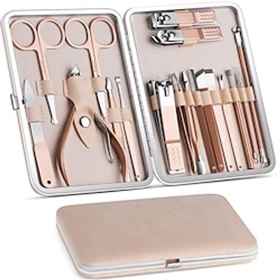 Manicure Set, Pedicure Kit, Nail Clippers, German High Carbon Stainless Steel Professional Grooming Kit, 18 In 1 Nail Tools with Rose Glod Luxurious Travel Case For Men and Women 2023 (Rose Gold) Lightinthebox Manicure Set, Pedicure Kit, Nail Clippers, German High Carbon Stainless Steel Professional Grooming Kit, 18 In 1 Nail Tools with Rose Glod Luxurious Travel Case For Men and Women 2023 (Rose Gold) Lightinthebox