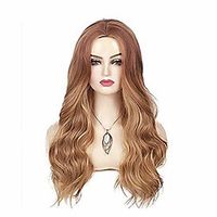 beweig ombre brown to blonde wig for women long natural wavy middle part synthetic replacement full wig for daily party use Lightinthebox - thumbnail