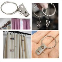 Silver Stainless Steel Window Curtain Clips - thumbnail