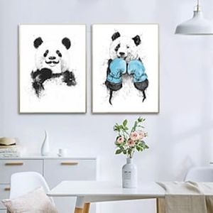 nordic kung fu boxing panda living room children's room sofa cartoon animal combination hanging painting decorative painting miniinthebox