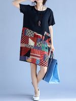 Print Patchwork Women Dresses