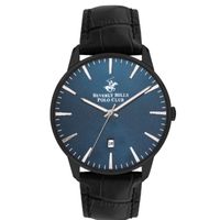 Beverly Hills Polo Club Men's Analog Display Watch & Leather Strap, Black - BP3393X.691 - thumbnail
