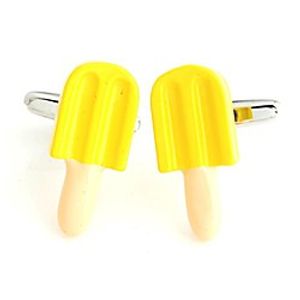 the smart man men's ice-sucker cufflinks - yellow miniinthebox