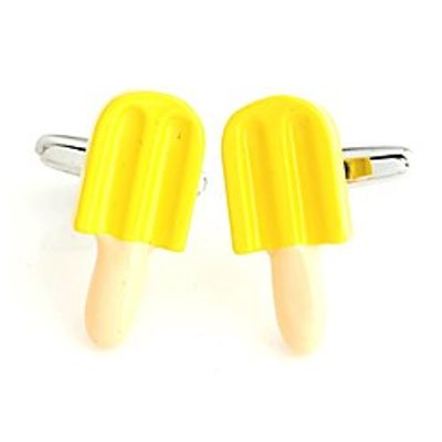 the smart man men's ice-sucker cufflinks - yellow miniinthebox