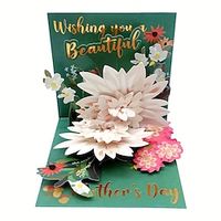 Mother's Day Birthday Three-dimensional Greeting Card Gift Decoration Paper Carving Flower Festival Thank You Card 1pc Lightinthebox