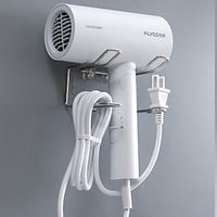1pc Stainless Steel Hair Dryer Rack Bathroom Free Punching Installation Storage Shelf Wall Hanging Hair Dryer Holder Storage miniinthebox - thumbnail