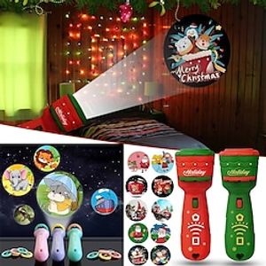 Christmas Flashlight Projector Lamp Toys For Children 24 Patterns Baby Bedtime Sleeping Story Book Fun Education Toys Gift Lightinthebox