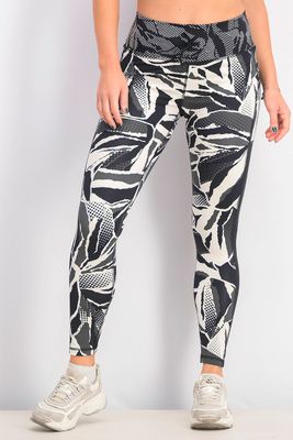 Womens Pull-On Printed Leggings  Black Combo
