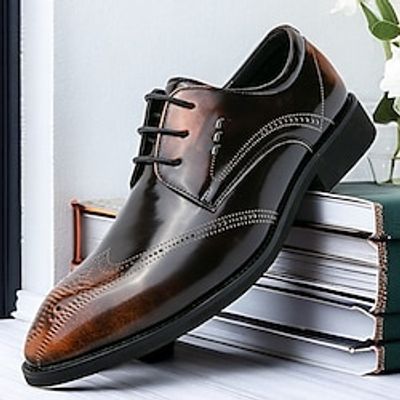 Men's Oxfords Retro Formal Shoes Dress Shoes Walking Casual Daily Leather Comfortable Booties  Ankle Boots Loafer Light Brown Black Spring Fall Lightinthebox