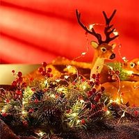 Christmas Wedding Fairy String Light 5m 50LEDs Simulation Pearl Chain Copper Wire Light Battery Powered Xmas Home Garden Holiday Birthday Party Flowers Christmas Tree Decoration Lightinthebox - thumbnail