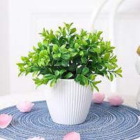 Realistic Artificial Peach Leaf Potted Plant Lightinthebox - thumbnail