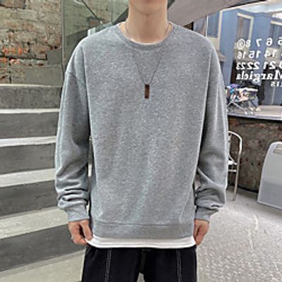 Men's Sweatshirt Solid Color Daily Sportswear Casual Hoodies Sweatshirts  Blue Yellow Army Green miniinthebox