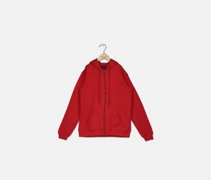 Kids Boys Fleece Zipper Hoodie  Dark Red