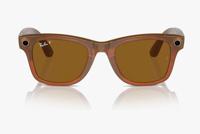 Ray-Ban - Meta Smart Glasses, Wayfarer Large, Shiny Caramel Transparent And Brown Polarized - RBM-2023