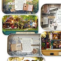 Smart Fun House DIY Cabin Box Theater Mini Art House Wooden DIY Handmade Assembly Small House Creative Gift Lightinthebox - thumbnail