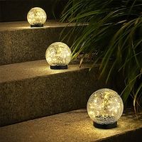 Solar Light Cracked Glass Ball LED Lights Outdoor Lighting Waterproof For Garden Festival Outdoor Indoor Decoration Solar Lawn Lights Walkway Lamp miniinthebox - thumbnail