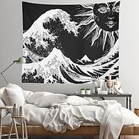 Kanagawa Wave Sun Wall Tapestry Art Decor Blanket Curtain Hanging Home Bedroom Living Room Decoration Lightinthebox - thumbnail