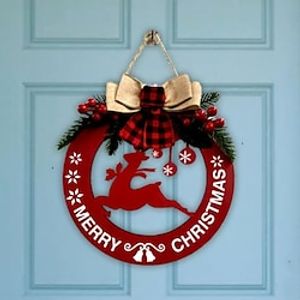 Christmas Decorations Wooden Hanging Tags Christmas Welcome Door Signs Holiday Door Rings Decorative Garlands miniinthebox