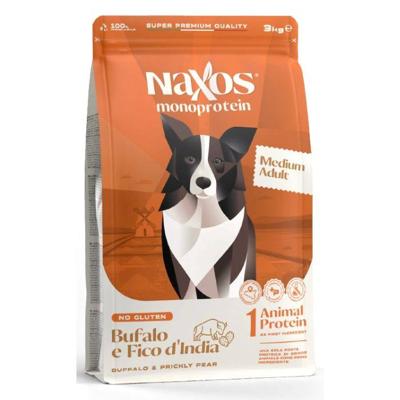 Naxos Adult Medium Multiprotein (Buffalo & Prickly Pear) For Dog 3Kg