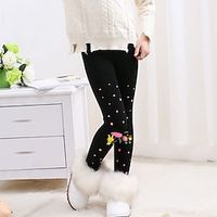 Toddler Girls' Leggings Graphic Active School 3-7 Years Spring Pure black Pure gray Black butterfly Lightinthebox - thumbnail