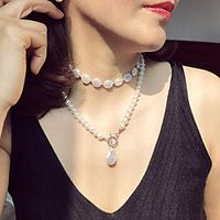 Women's Pendant Necklace Lockets Necklace Retro Precious Joy Dainty Vintage Classic Modern Imitation Pearl White 42 cm Necklace Jewelry 1pc For Party Evening Gift Engagement Birthday Party Beach miniinthebox - thumbnail