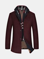 Wool Detachable Scarf Overcoat