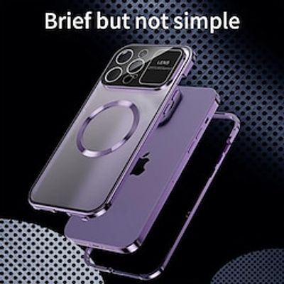 Phone Case For iPhone 14 13 12 Pro Max Plus Magnetic Adsorption Clear View Window with Screen Protector Mirror Full Body Protective Solid Color Lightinthebox
