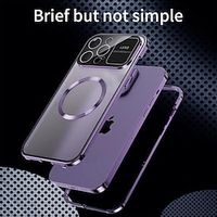 Phone Case For iPhone 14 13 12 Pro Max Plus Magnetic Adsorption Clear View Window with Screen Protector Mirror Full Body Protective Solid Color Lightinthebox - thumbnail
