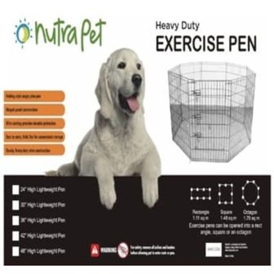 Nutrapet High Lightweight Exercise Pen- Black Powder Coated 24 Inches