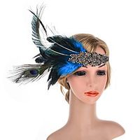 1920s Retro Feather / Fabric Fascinators with Feather / Crystals 1 PC Special Occasion / Party / Evening Headpiece miniinthebox - thumbnail