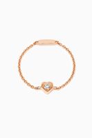 Mini Heart Diamond Chain Ring in 18kt Rose Gold - thumbnail
