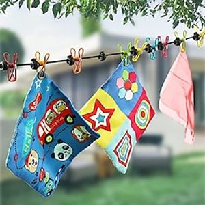 Retractable Portable Clothesline for Travel,Clothing line with 12 Clothes Clips, for Indoor Laundry Drying line,Outdoor Camping Accessories Lightinthebox