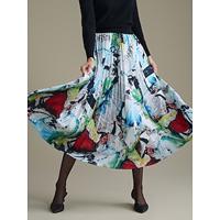 Elegant Pleated Tencel Maxi Skirt