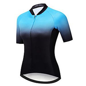 21Grams Women's Short Sleeve Cycling Jersey Summer Spandex Polyester Blue  Black Gradient Bike Jersey Top Mountain Bike MTB Road Bike Cycling Quick Dry Moisture Wicking Breathable Sports Clothing Lightinthebox