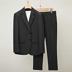 Men's Wedding Suits Notch Standard Fit Single Breasted Two-buttons Straight Flapped Textured Cotton Lightinthebox