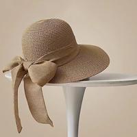 Women's Hat Straw Hat Sun Hat Portable Sun Protection Breathable Street Daily Weekend Bow Pure Color Lightinthebox