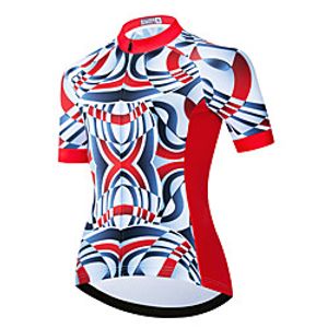 21Grams Women's Short Sleeve Cycling Jersey Summer Spandex Polyester Red Bike Jersey Top Mountain Bike MTB Road Bike Cycling Quick Dry Moisture Wicking Breathable Sports Clothing Apparel / Stretchy miniinthebox
