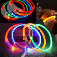 USB Rechargeable Waterproof LED Flashing Light Glow Belt Safety Pet Dog Collar