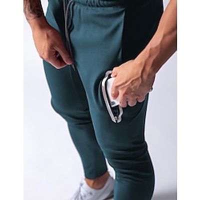 Men's Sweatpants Joggers Pocket Drawstring Elastic Waist Plain Comfort Breathable Outdoor Daily Going out Fashion Casual Black Blue miniinthebox