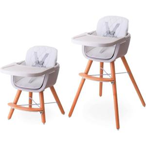 Teknum - Premium Dual Height Wooden High Chair - White TK_HC2_WH