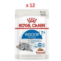 Royal Canin Feline Health Nutrition Indoor 7+ Sterilised Gravy - WET FOOD Pouches (Pack Of 12)