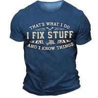 That'S What I Do I Fix Stuff And I Know Things Letter American Us Flag Athleisure Street Style Men'S 3d Print T Shirt Tee Sports Outdoor Black Blue Green Crew Neck Shirt Summer Spring Clothing S -3XL Lightinthebox