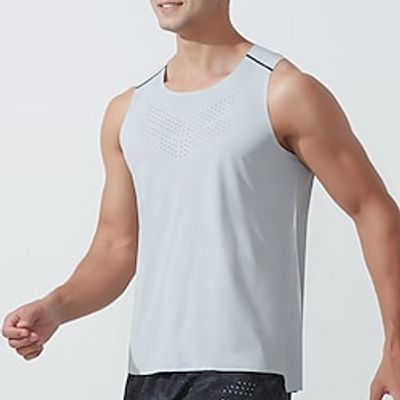 Men's GYM Tank Fitness Tank Basketball Shirt Men Tops Tank Crew Neck Sleeveless Sports  Outdoor Vacation Going out Casual Daily Gym Quick dry Lightweight Breathable Soft Plain Black White Activewear Lightinthebox