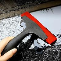Car Window Rubber Squeegee Black Handle Red Rubber Car Auto Ice Scraper Window Snow Removal Cleaning Tool Lightinthebox - thumbnail