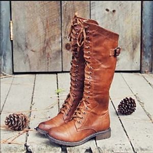 Vintage  Buckle Decor Side Zip Riding Boots Lightinthebox