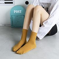 Fashion Comfort Women's Socks Solid Colored Casual Socks Medium Office  Career Black 1 3 Pairs Lightinthebox - thumbnail